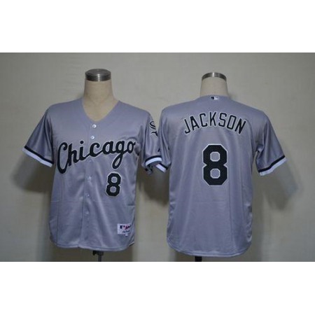 White Sox #8 Bo Jackson Grey Stitched MLB Jersey