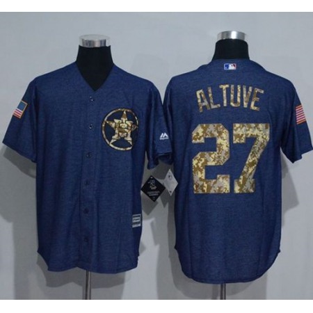 Astros #27 Jose Altuve Denim Blue Salute to Service Stitched MLB Jersey