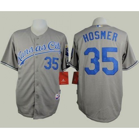 Royals #35 Eric Hosmer Grey Road Cool Base Stitched MLB Jersey