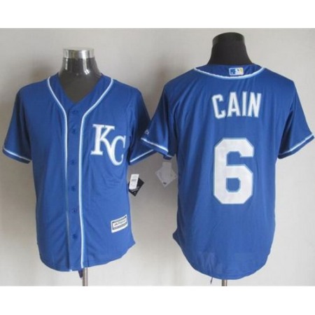 Royals #6 Lorenzo Cain Blue Alternate 2 New Cool Base Stitched MLB Jersey