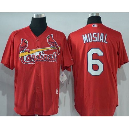 Cardinals #6 Stan Musial Red New Cool Base Stitched MLB Jersey