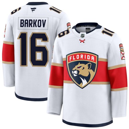 Men's Florida Panthers #16 Aleksander Barkov White Premium Jersey
