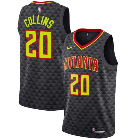 Men's Atlanta Hawks #20 John Collins Black Icon Edition Stitched Jersey