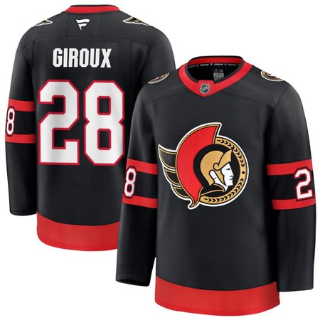 Men's Ottawa Senators #28 Claude Giroux Black Home Premium Player Jersey