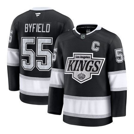 Men's Los Angeles Kings #55 Quinton Byfield Black Home Premium Jersey