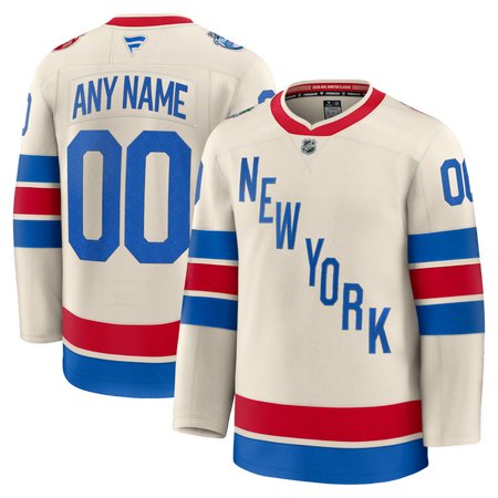 Youth New York Rangers Beige 2026 NHL Winter Classic Custom Jersey