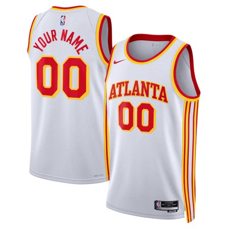 Men's Atlanta Hawks White Swingman Association Edition Custom Jersey