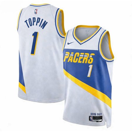 Youth Indiana Pacers #1 Obi Toppin White 2025/26 City Edition Swingman Jersey
