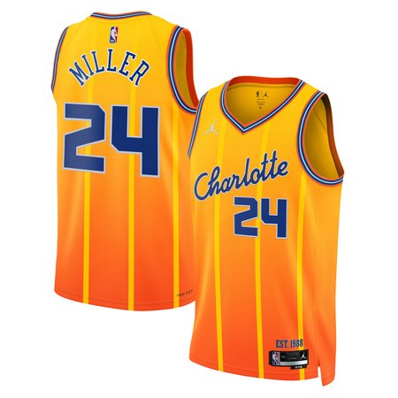 Youth Charlotte Hornets #24 Brandon Miller Gold 2025/26 City Edition Swingman Jersey