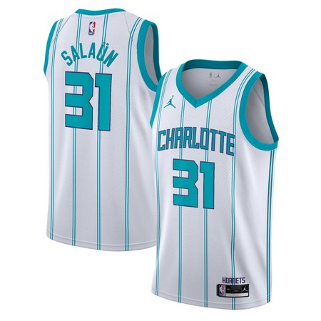 Men's Charlotte Hornets #31 Tidjane Salaun White Association Edition Swingman Jersey
