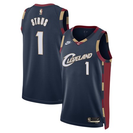 Men's Cleveland Cavaliers #1 Max Strus Navy Classic Edition Jersey