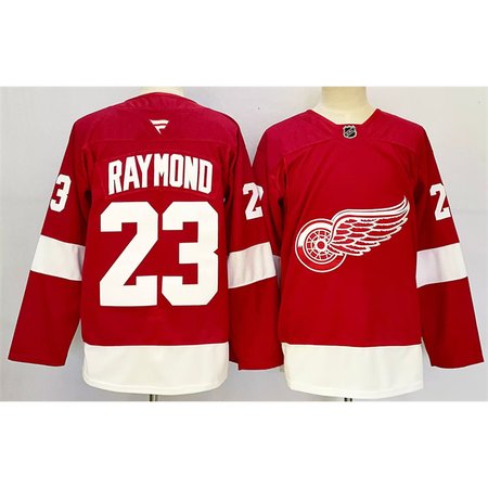 Youth Detroit Red Wings #23 Lucas Raymond Red 2024-25 Home Stitched Jersey