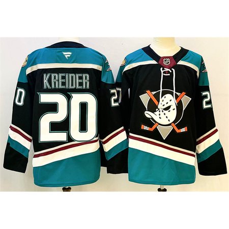 Youth Anaheim Ducks #20 Chris Kreider Black/Teal 2024-25 Stitched Jersey