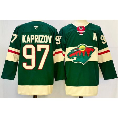 Youth Minnesota Wild #97 Kirill Kaprizov Green 2024-25 With Patch Home Stitched Hockey Jersey