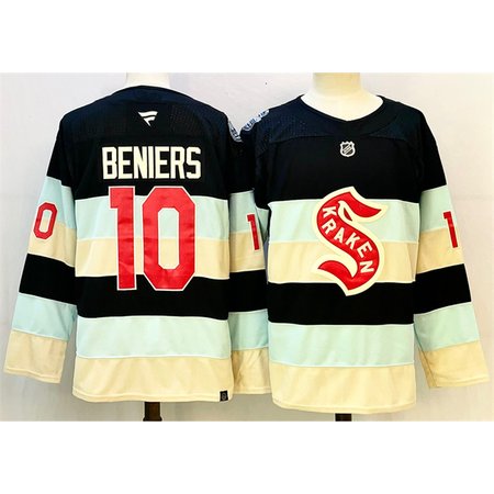 Youth Seattle Kraken #10 Matty Beniers Deep Sea Blue Winter Classic Stitched Hockey Jersey