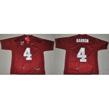 Crimson Tide #4 Mark Barron Red 2016 College Football Playoff National Championship Patch Stitched NCAA Jersey