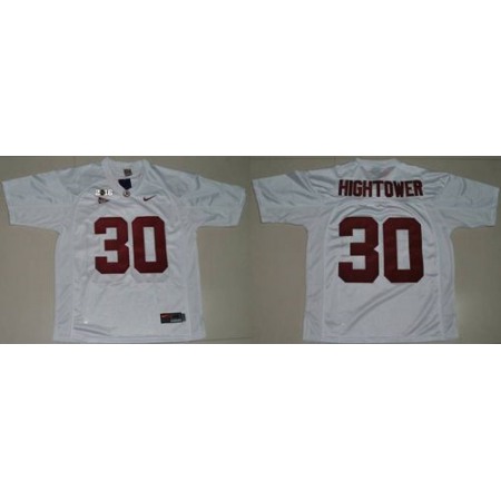 Crimson Tide #30 Donot Hightower White 2016 College Football Playoff National Championship Patch Stitched NCAA Jersey