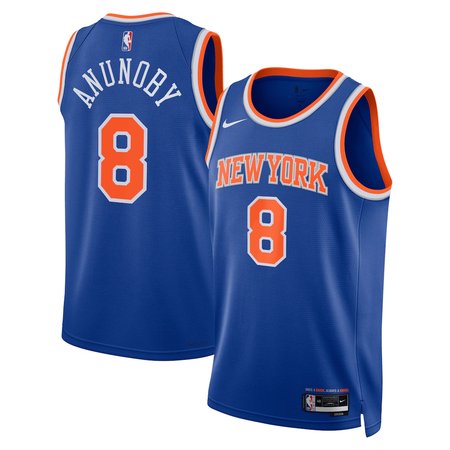 Youth New York Knicks #8 OG Anunoby Nike Blue Swingman Icon Edition Jersey