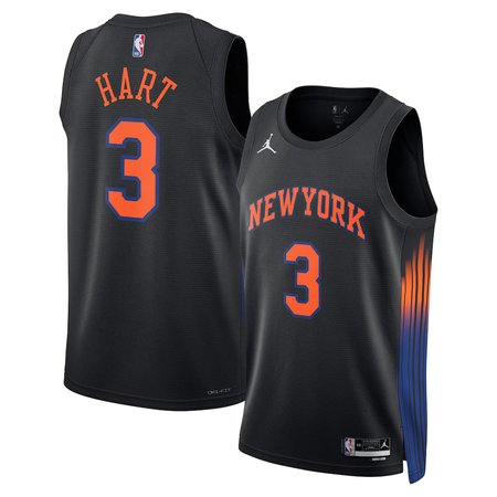 Men's New York Knicks #3 Josh Hart Jordan Brand Black Swingman Statement Edition Jersey