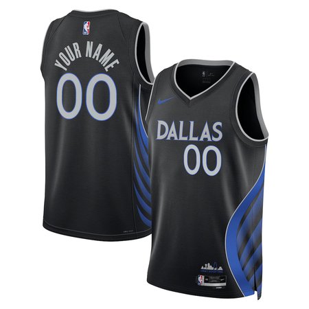 Men's Dallas Mavericks Nike Black Swingman Association Edition Custom Jersey