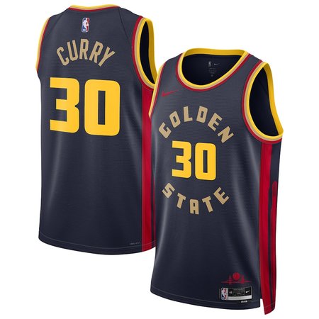 Men's Golden State Warriors #30 Stephen Curry Navy 2024/25 Swingman Player City Edition Jersey