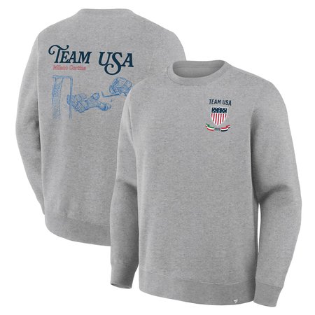 Men's Team USA Heather Gray Milano Cortina 2026 Winter Olympics Hockey Legacy Fleece Sweatshirt
