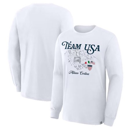 Men's Team USA White 2026 Winter Olympics United Long Sleeve T-Shirt