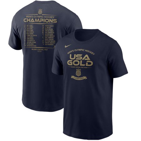 Men's USA Hockey Navy 2026 Winter Olympics Gold Medal Roster T-Shirt