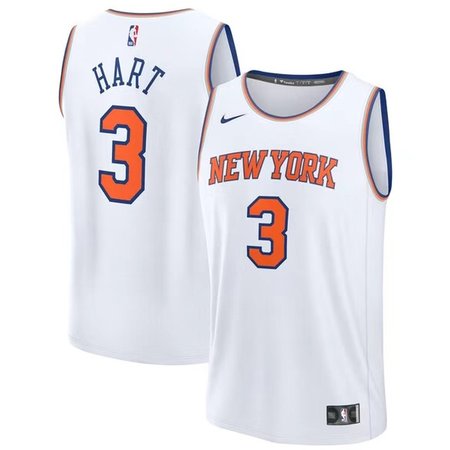 Men's New York Knicks #3 Josh Hart White Association Edition Stitched Basketball Jersey