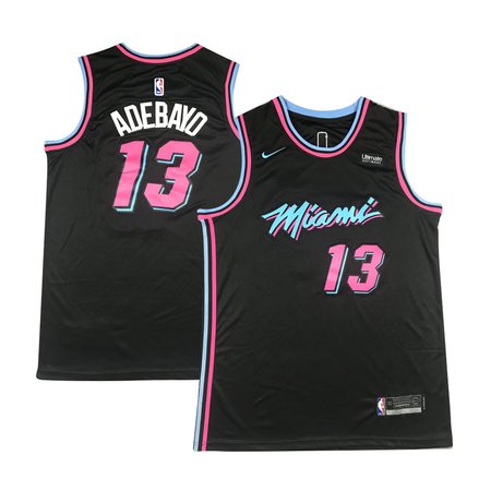 Men's Miami Heat #13 Bam Adebayo Black Stitched Basketball Jersey