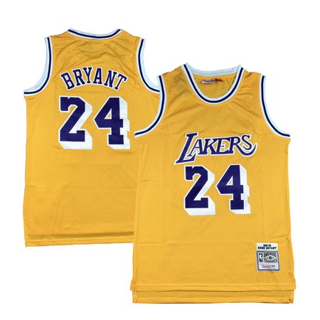 Men's Los Angeles Lakers #24 Kobe Bryant Yellow Stitched Basketball Jersey