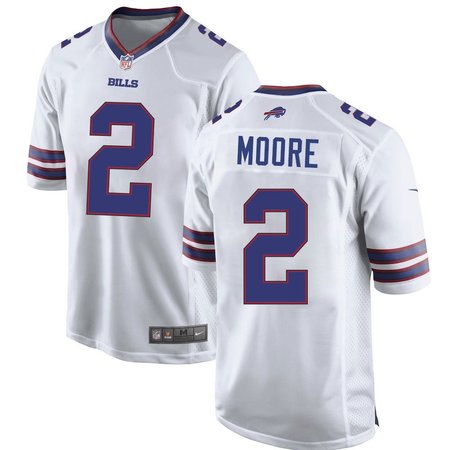 Men's Buffalo Bills #2 DJ Moore White Game Jersey
