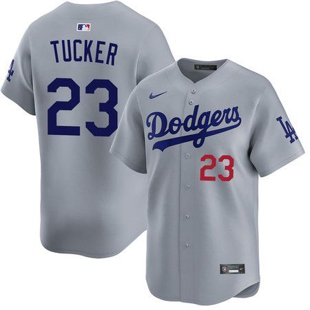 Men's Los Angeles Dodgers #23 Kyle Tucker Gray Home Stadium Jersey