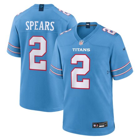Men's Tennessee Titans #2 Tyjae Spears Nike Light Blue Game Jersey