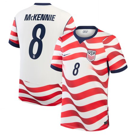 Men's Weston McKennie #8 USA Home Stadium Replica Jersey World Cup 2026