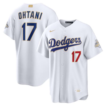 Men's Los Angeles Dodgers #17 Shohei Ohtani Nike White 2026 Gold Collection Stadium Jersey