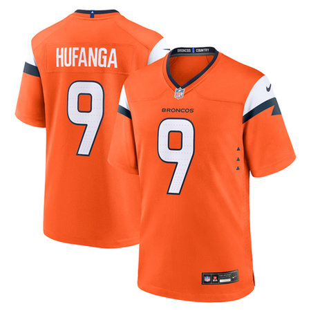 Youth Denver Broncos #9 Talanoa Hufanga Orange Alternate Game Jersey