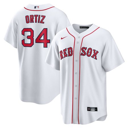 Men's Boston Red Sox #34 David Ortiz Cooperstown Collection White Home Jersey