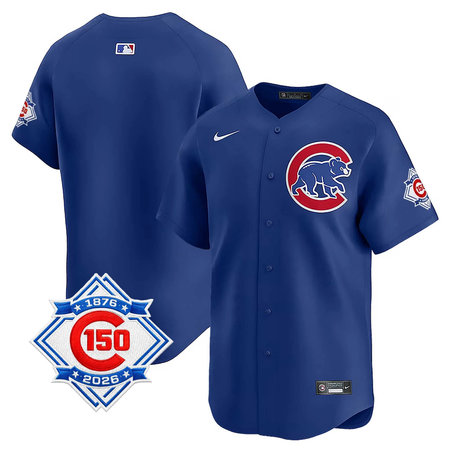 Youth Chicago Cubs Royal Nike Alternate Vapor Limited 150th Anniversary Patch Jersey