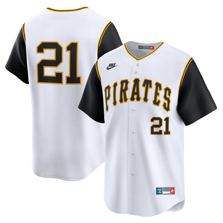 Men's Pittsburgh Pirates #21 Roberto Clemente Nike White Cooperstown Collection Limited Jersey
