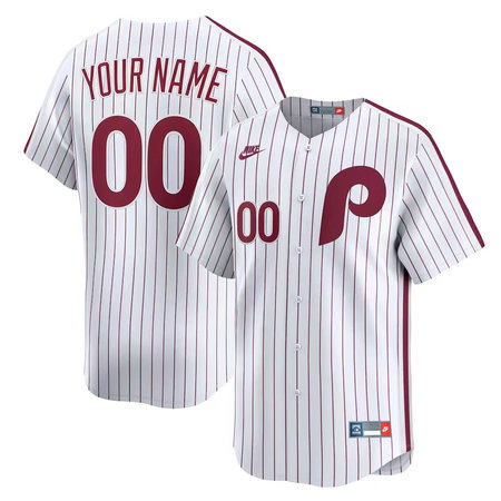 Men's Philadelphia Phillies Nike White Cooperstown Collection Limited Custom Jersey
