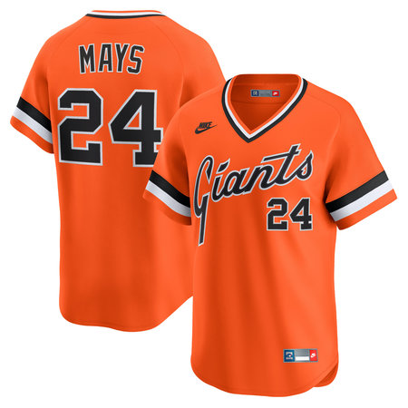 Men's San Francisco Giants #24 Willie Mays Nike Orange Cooperstown Collection Limited Jersey
