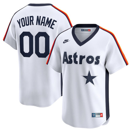 Men's Houston Astros Nike White Throwback Cooperstown Collection Limited Custom Jersey