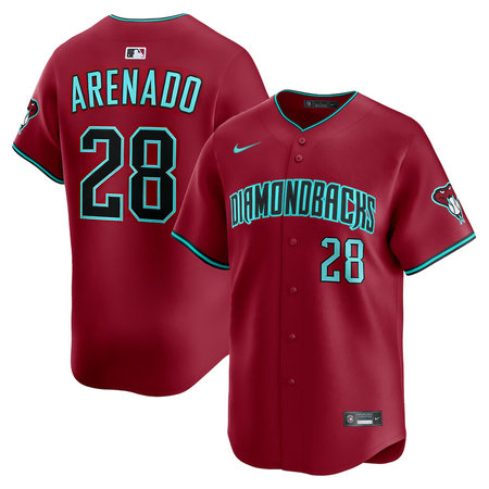 Men's Arizona Diamondbacks #28 Nolan Arenado Red Cool Base Stitched Baseball Jersey