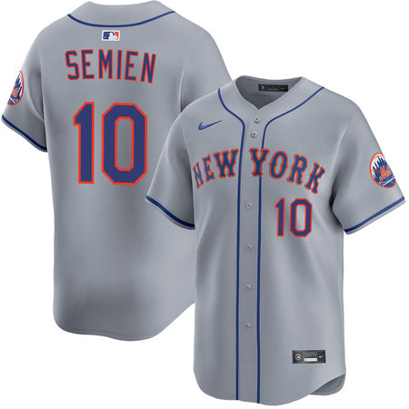Men's New York Mets #10 Marcus Semien Gray Limited Jersey