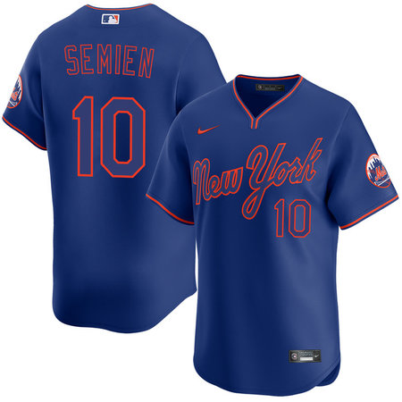 Men's New York Mets #10 Marcus Semien Royal Alternate Pullover Limited Jersey