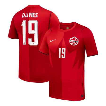 Kid's Alphonso Davies #19 Canada Home Stadium Replica Jersey World Cup 2026