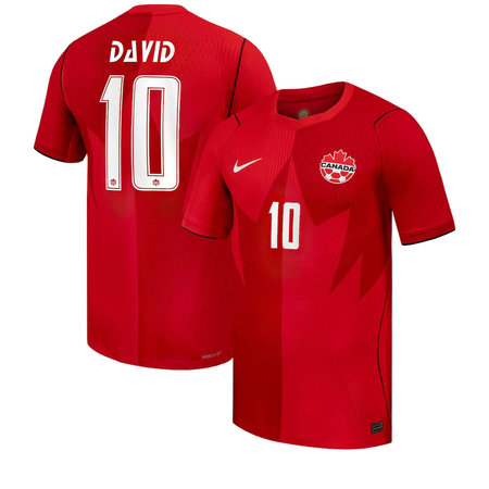 Kid's Jonathan David #10 Canada Home Stadium Replica Jersey World Cup 2026