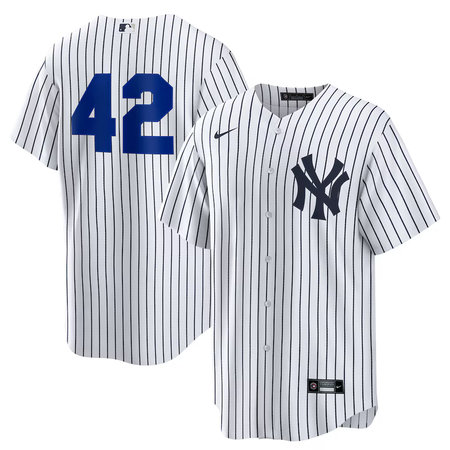 Men's New York Yankees #42 Jackie Robinson Nike White Home 2025 Jackie Robinson Day Replica Jersey