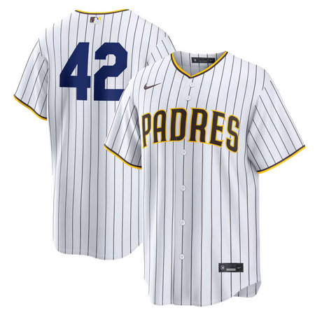 Men's San Diego Padres #42 Jackie Robinson Nike White Home 2026 Jackie Robinson Day Replica Jersey